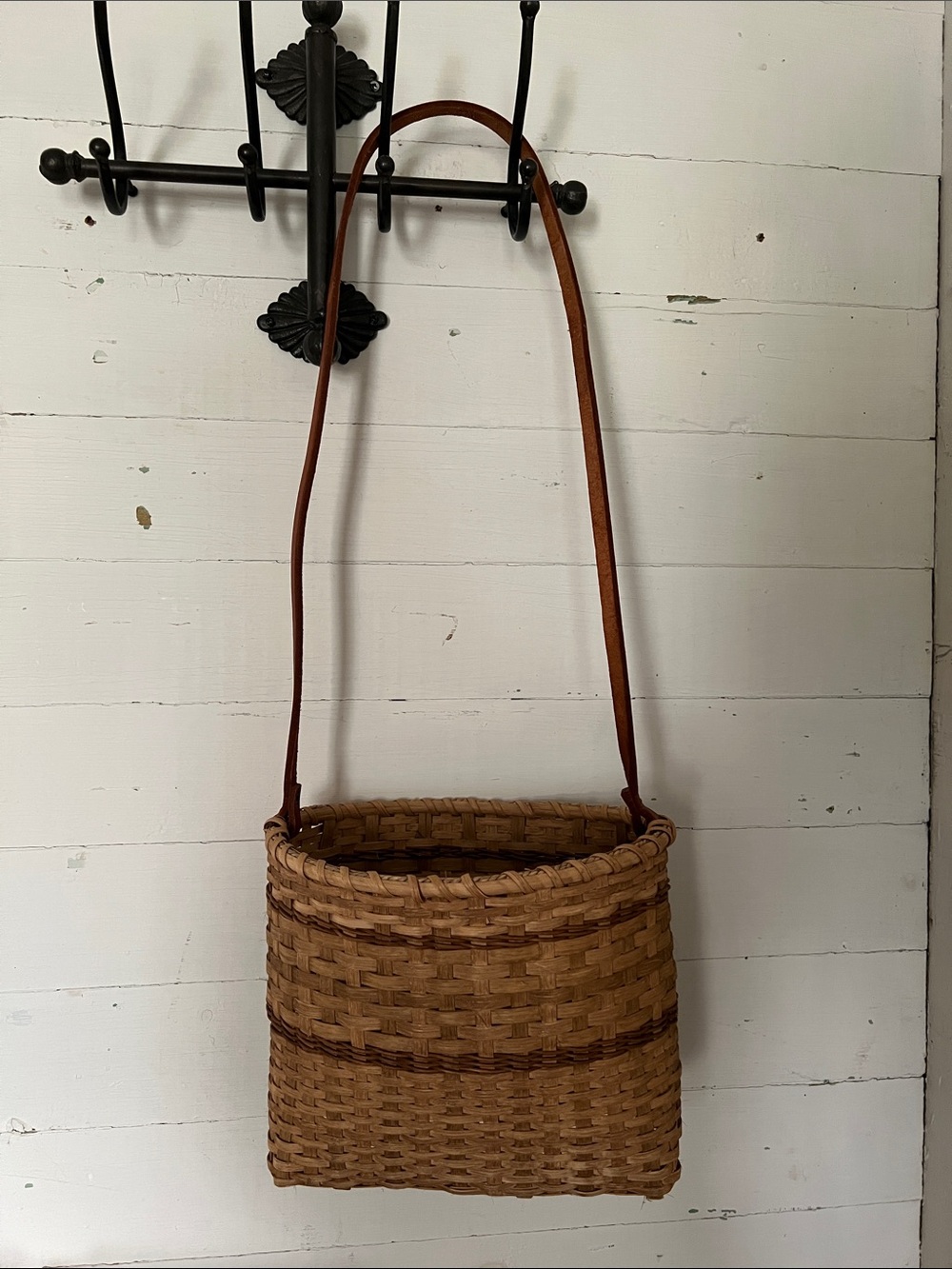 Basket purse hand woven shoulder bag
